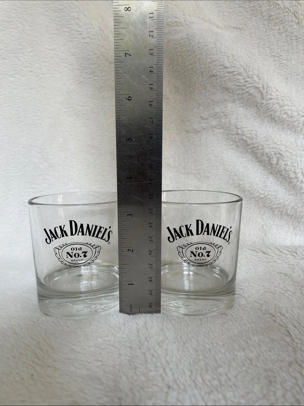 Jack Daniels Clear Glass 1 Shaker Bottle + 2 Rocks Glasses (3 items lot total)